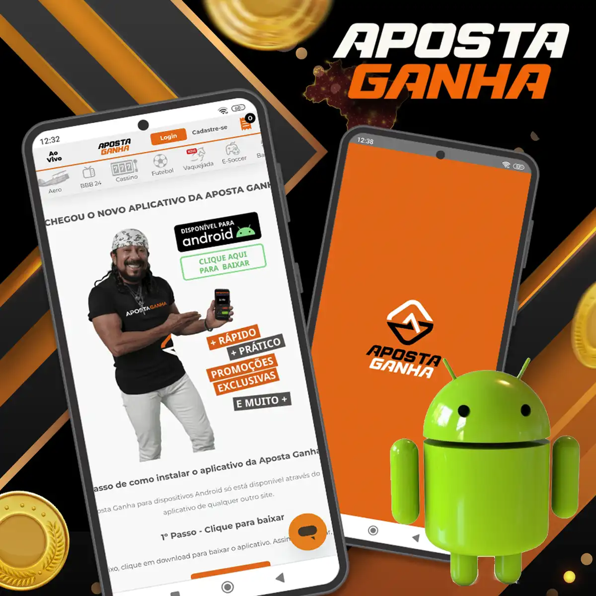Aplicativo prático para Android da casa de apostas Aposta Ganha no Brasil
