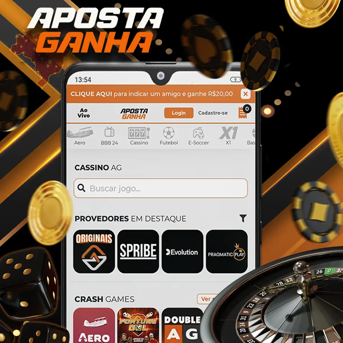 Plataforma de jogos on-line do cassino Aposta Ganha.