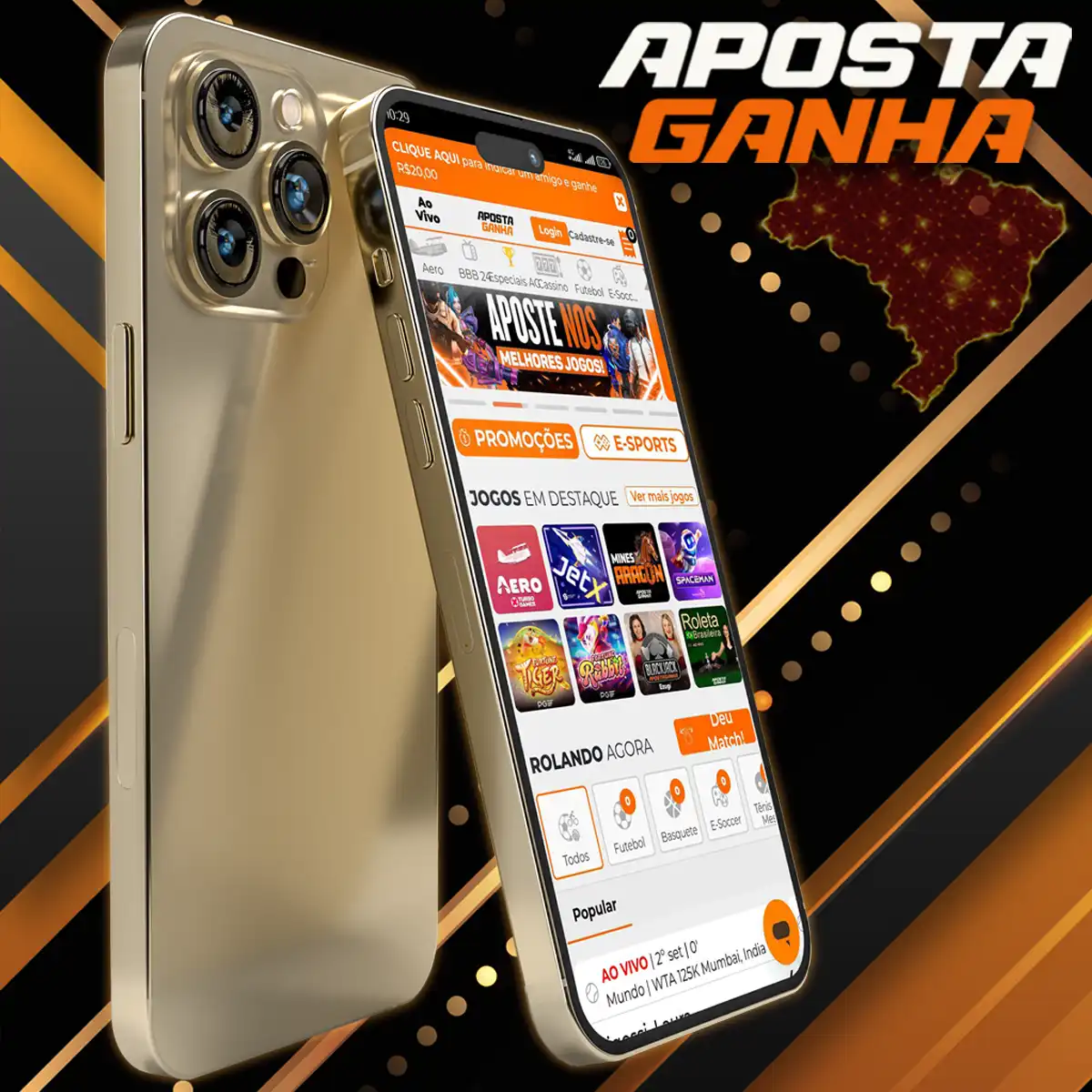 Similar ao aplicativo para Android, o Aposta Ganha app para iOS opera de maneira eficaz na maioria dos dispositivos padrões com sistema iOS.