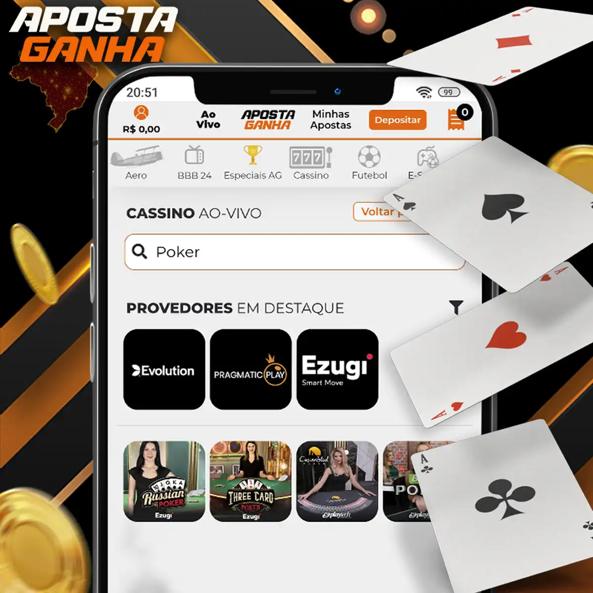 Amantes do pôquer na Aposta Ganha Brasil.